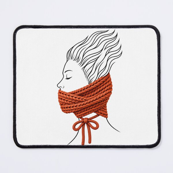 Item preview, Silent by Choice – Woman in Orange Knitted Scarf designed and sold by knitcorner26.