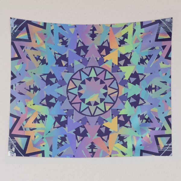 Item preview, Adversarial Purple Glitch Mandala | Cyberpunk Geometric Art Design designed and sold by Uglyandcute.