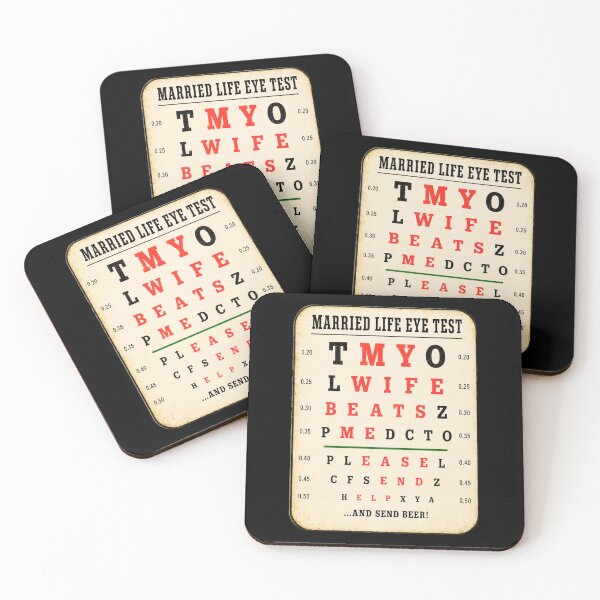 Item preview, married life eye test funny couples quote wall art designed and sold by ROUX-ART.
