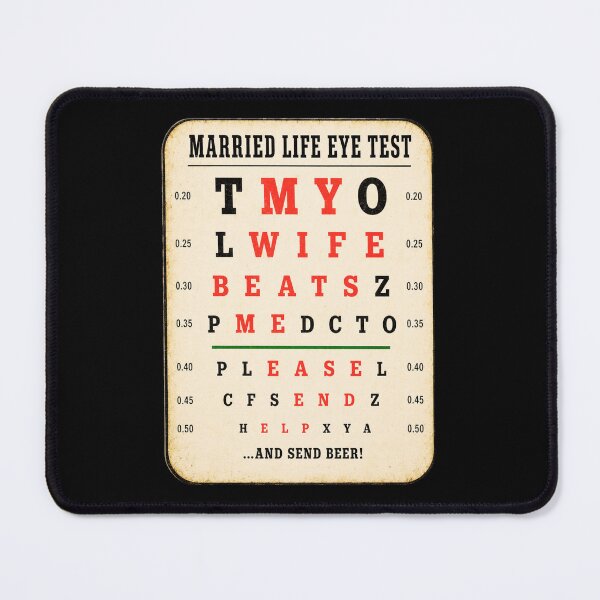 Item preview, married life eye test funny couples quote wall art designed and sold by ROUX-ART.