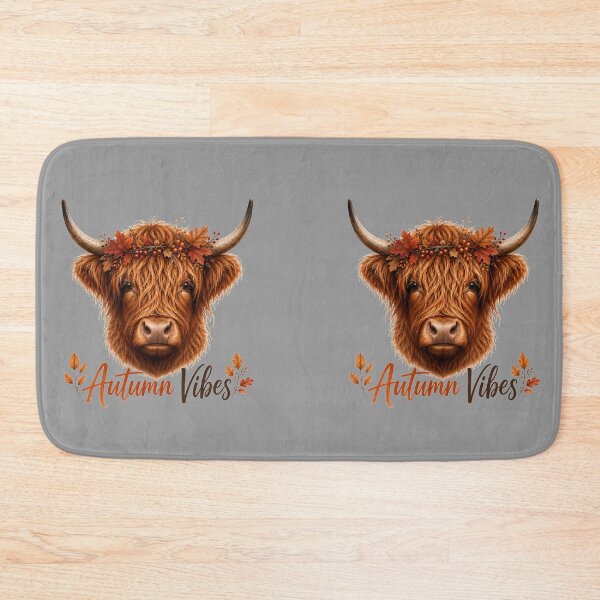 Item preview, Autumn Vibes Highland Cow designed and sold by Wild Ink Studio by Barbara.