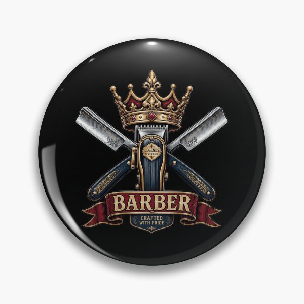 Item preview, Crown Barber Emblem With Razors and Clipper designed and sold by Barber MD Culture.