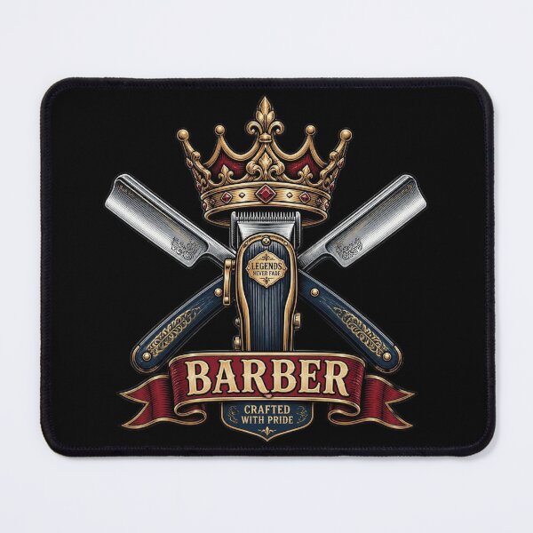 Item preview, Crown Barber Emblem With Razors and Clipper designed and sold by Barber MD Culture.