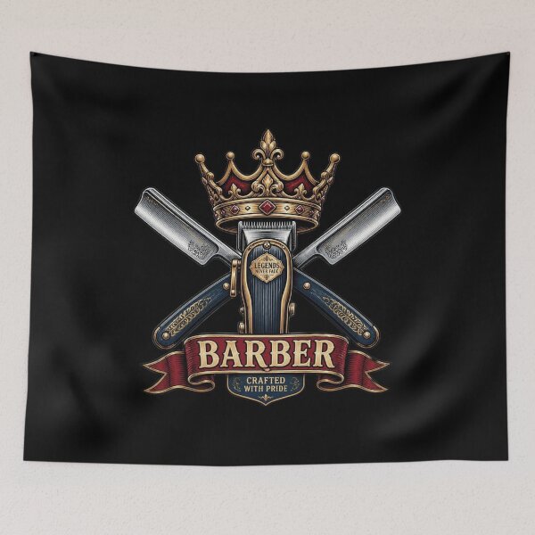 Item preview, Crown Barber Emblem With Razors and Clipper designed and sold by Barber MD Culture.