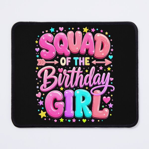 Item preview, Squad of the Birthday Girl Cute Pink Balloon Letter Art designed and sold by ROUX-ART.