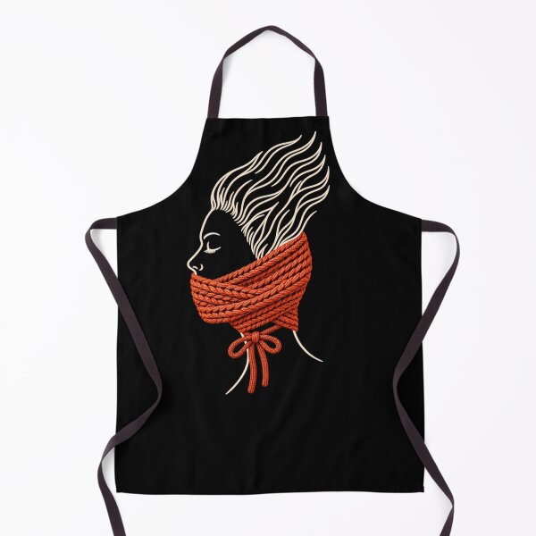 Item preview, I Choose Silence – Woman with Orange Knitted Scarf designed and sold by knitcorner26.