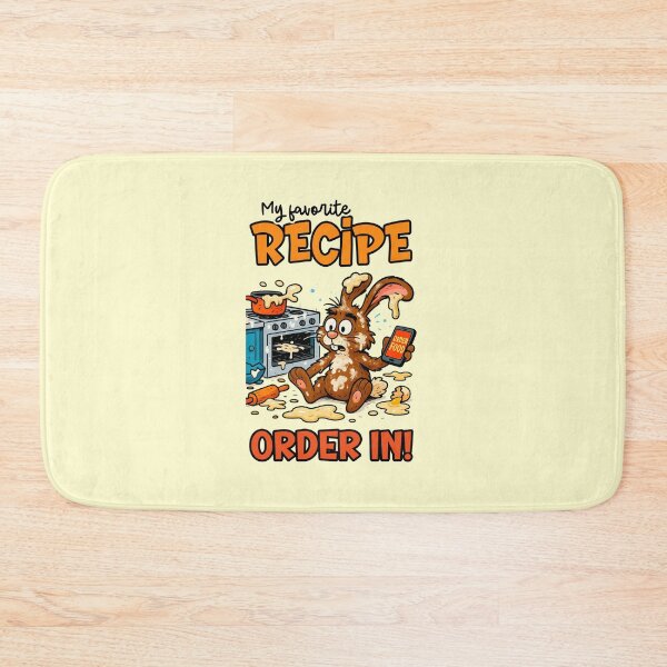 Item preview, My Favorite Recipe Order In Funny Cooking Fail Bunny Foodie Quote designed and sold by NookMerch97 .