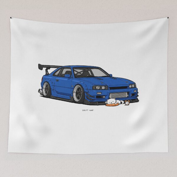 Item preview, Drift Nap Funny JDM Cat Car Meme designed and sold by MonkiFlipp.