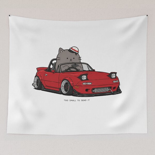 Item preview, Too Small To Send It Funny JDM Cat Car Meme designed and sold by MonkiFlipp.