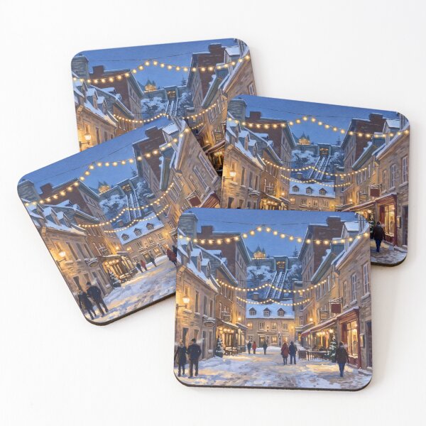 Item preview, Petit Champlain Street in Winter Snow designed and sold by RedPeaStudio.