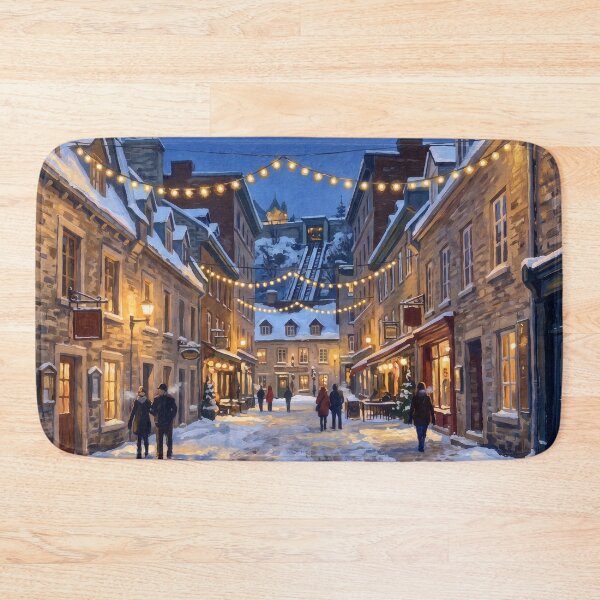 Item preview, Petit Champlain Street in Winter Snow designed and sold by RedPeaStudio.