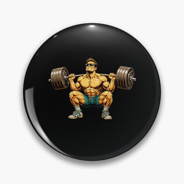 Item preview, fitness Aesthetic Weightlifter Squat Barbell Art designed and sold by ROUX-ART.