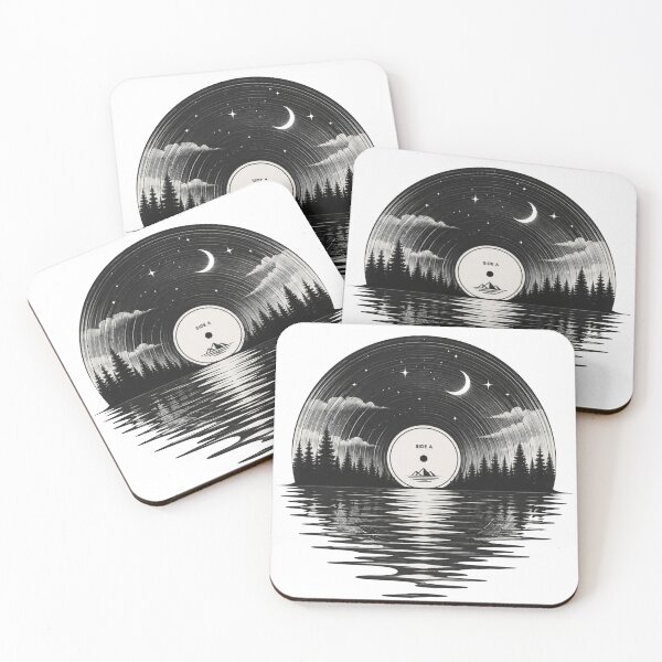 Item preview, Aesthetic Vinyl Record Forest Reflection Vintage Music Artwork designed and sold by ucpstudio.