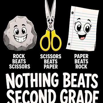 Artwork thumbnail, Second Grade Rock Paper Scissors Classroom Humor by ROUX-ART