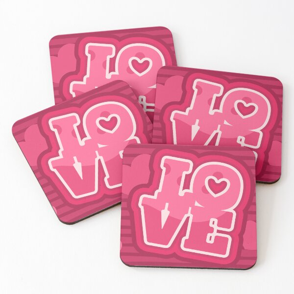 Item preview, Love Bubble Letters Pink Hearts Valentine designed and sold by chaaval.
