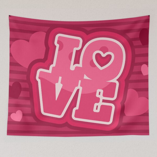 Item preview, Love Bubble Letters Pink Hearts Valentine designed and sold by chaaval.