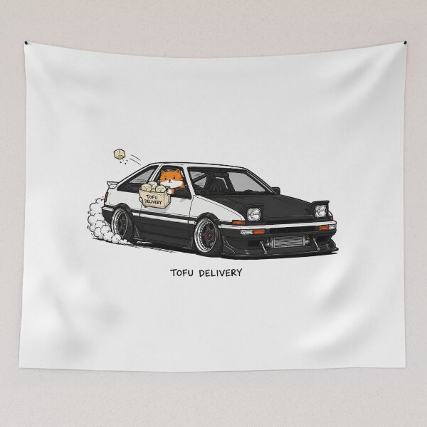 Item preview, Tofu Delivery Funny JDM Cat Car Meme designed and sold by MonkiFlipp.