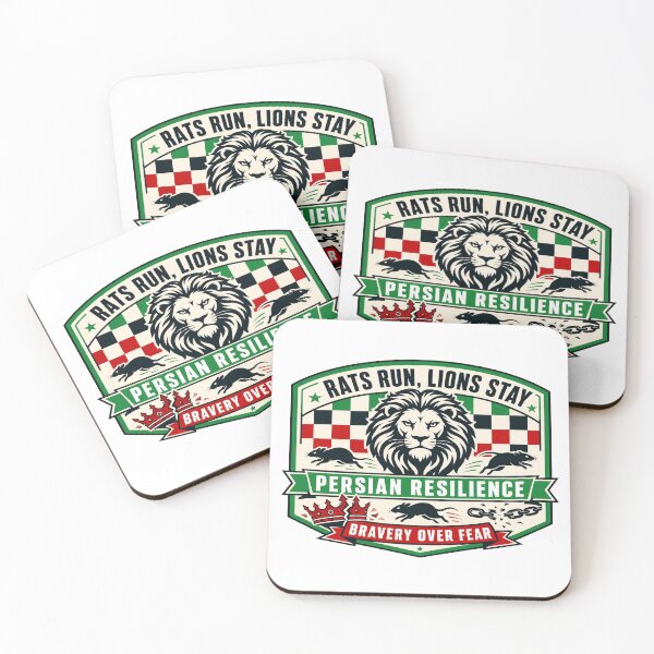Item preview, Rats Run, Lions Stay — Persian Resilience Retro Badge designed and sold by Art&Fun.