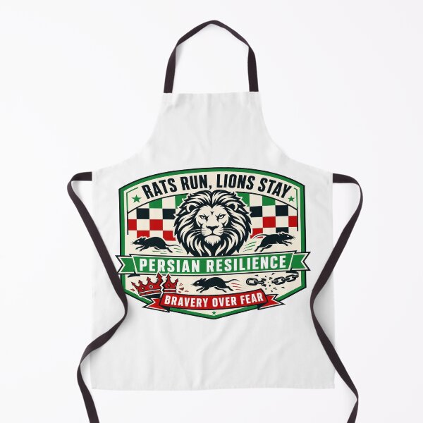 Item preview, Rats Run, Lions Stay — Persian Resilience Retro Badge designed and sold by Art&Fun.