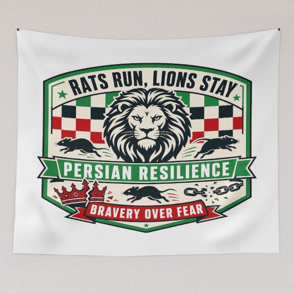 Aperçu de l'œuvre Rats Run, Lions Stay — Résilience persane créée et vendue par Art&Fun.