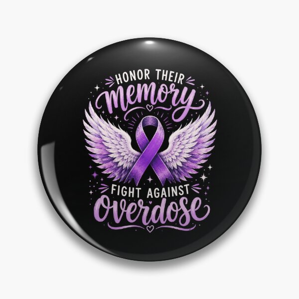 Item preview, overdose awareness wings memorial ribbon for support designed and sold by ROUX-ART.
