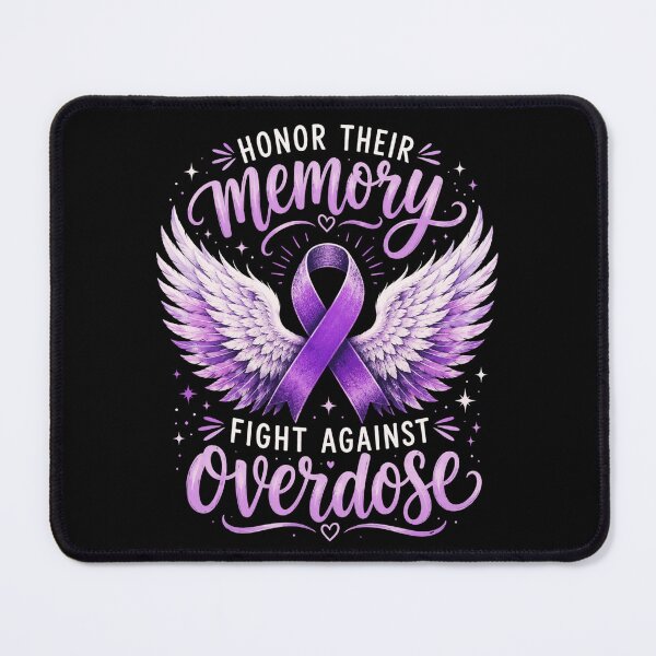 Item preview, overdose awareness wings memorial ribbon for support designed and sold by ROUX-ART.