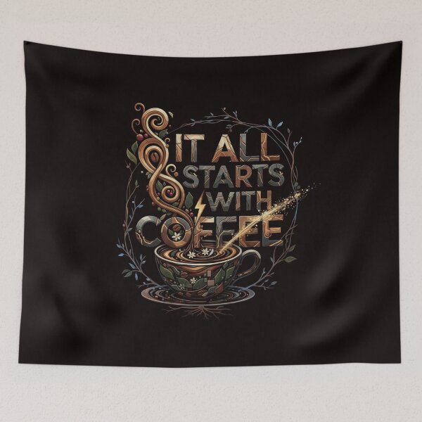 Item preview, It All Starts With Coffee designed and sold by SkrabinhoArt.