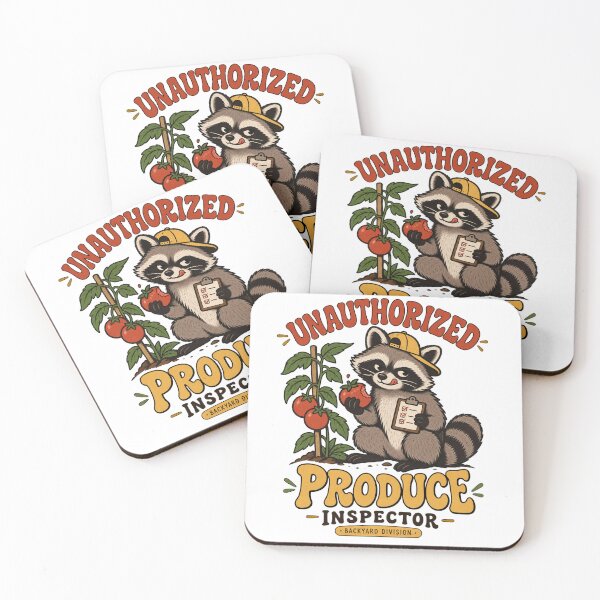 Item preview, Unauthorized Produce Inspector Funny Raccoon Gardener designed and sold by Doodle Souq.