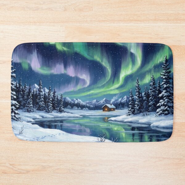 Item preview, Northern Lights Over the Yukon Wilderness designed and sold by RedPeaStudio.