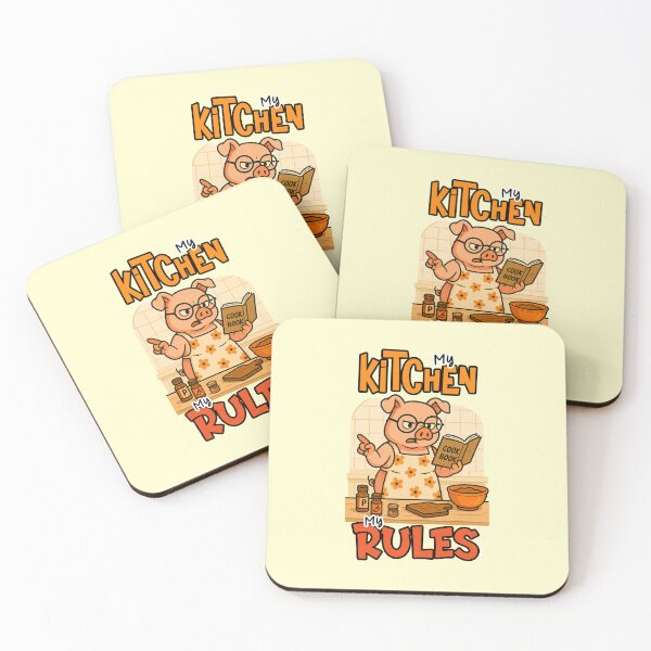 Item preview, My Kitchen My Rules Funny Pig Chef Cookbook Quote designed and sold by NookMerch97 .