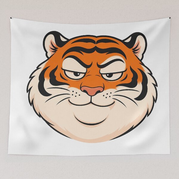 Item preview, Chubby Tiger Smug Round Face Portrait designed and sold by aigcx.