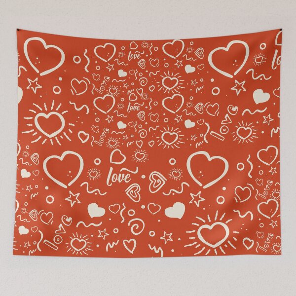 Item preview, Cute Hand-Drawn Red Love Hearts Pattern Romantic Aesthetic designed and sold by chaaval.