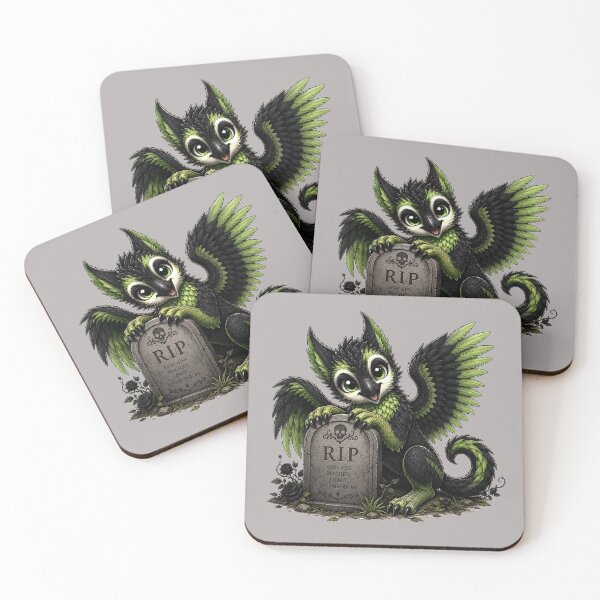 Item preview, Mischievous Gothic Baby Griffin with Tombstone designed and sold by Hatchling Hollow.