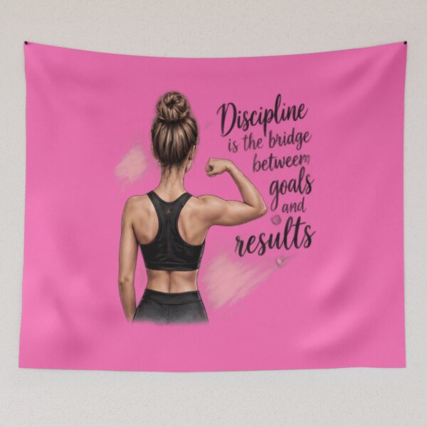 Item preview, Female Fitness Motivation Discipline Quote Art designed and sold by FABIOLA1970.