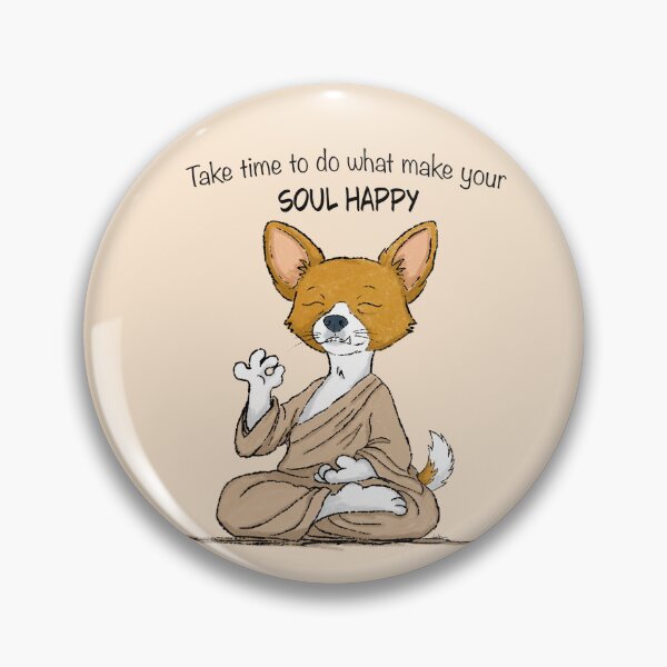 Item preview, Happy Meditating Dog - Cute Zen Mindfulness Quote Illustration Gift designed and sold by LafinaArt.