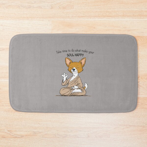 Item preview, Happy Meditating Dog - Cute Zen Mindfulness Quote Illustration Gift designed and sold by LafinaArt.