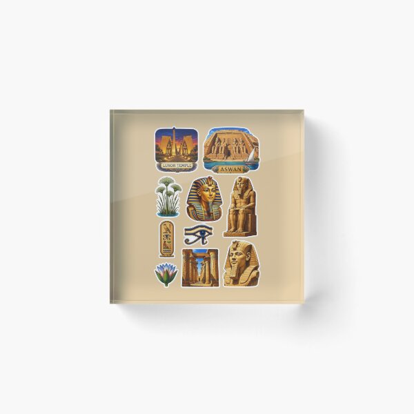 Item preview, Ancient Egypt Landmarks & Culture Sticker Pack - Luxor, Aswan, Pharaohs designed and sold by Yasmine Mohammed.