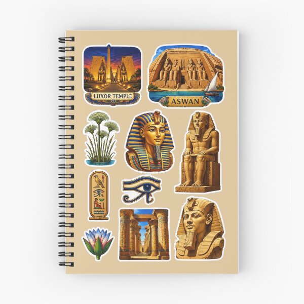 Item preview, Ancient Egypt Landmarks & Culture Sticker Pack - Luxor, Aswan, Pharaohs designed and sold by Yasmine Mohammed.