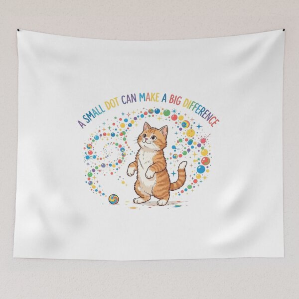 Item preview, Dot Day Orange Tabby Cat A Small Dot Can Make a Big Difference Cute Art designed and sold by Ghostlycats2026.