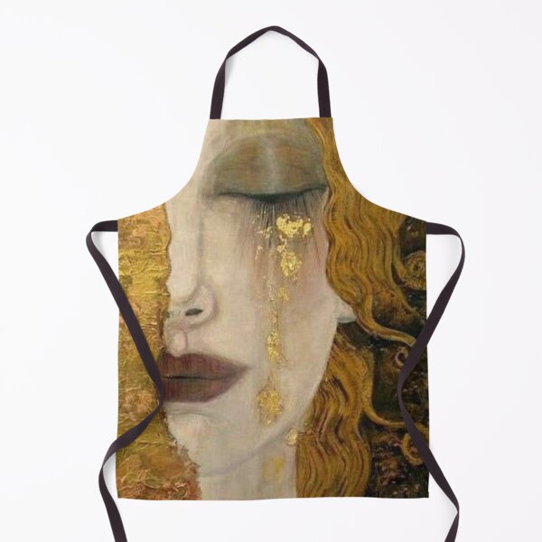 Item preview, Golden Tears Wall Art, Art Nouveau Portrait Print, Gold Face Decor, Elegant Bedroom Art designed and sold by RickE.