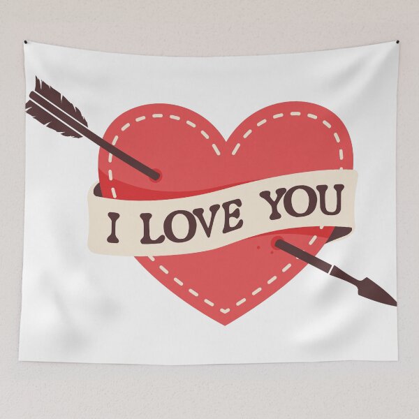 Item preview, Vintage Tattoo Style Red Heart I Love You Cupid Arrow designed and sold by chaaval.