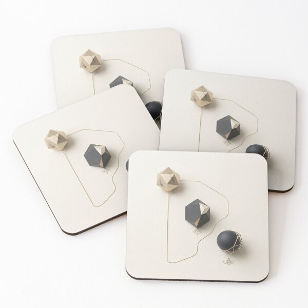 Item preview, Geometric Harmony – Minimalist Gold, Black & Cream Wall Art Print designed and sold by Zaramodo.