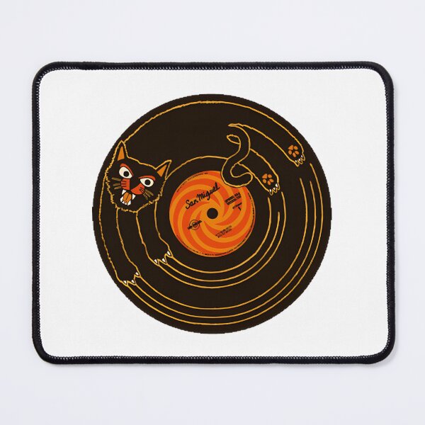 Item preview, Cat Scratch Vinyl Record Illustration – Brown & Orange Retro Music Cat Art | ⭐⭐⭐⭐⭐ designed and sold by Crafts4MeAndU.