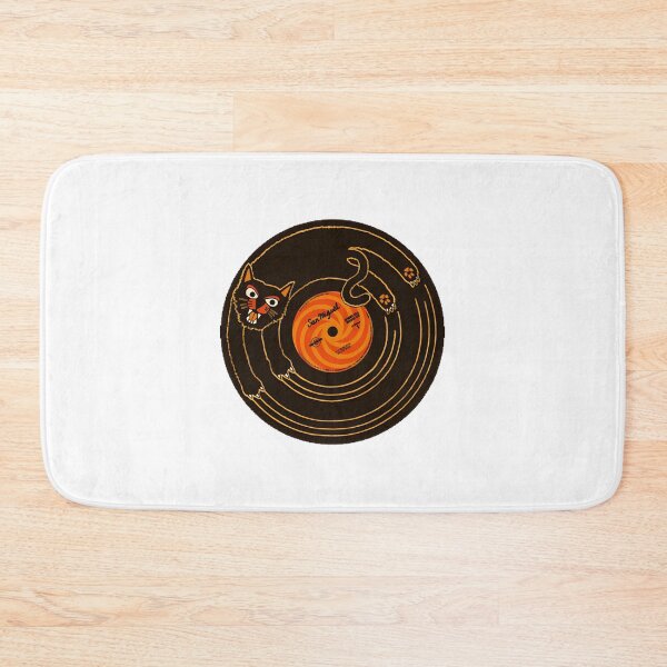 Item preview, Cat Scratch Vinyl Record Illustration – Brown & Orange Retro Music Cat Art | ⭐⭐⭐⭐⭐ designed and sold by Crafts4MeAndU.