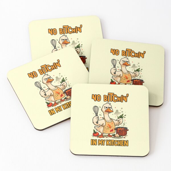 Item preview, No Bitchin In My Kitchen Funny Angry Duck Chef Cooking Quote designed and sold by NookMerch97 .