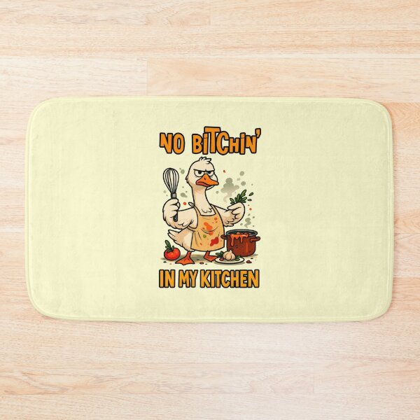 Item preview, No Bitchin In My Kitchen Funny Angry Duck Chef Cooking Quote designed and sold by nookmerch97.