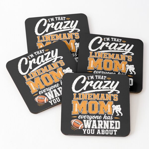 Item preview, lineman Funny Football Mom Warning Quote designed and sold by ROUX-ART.