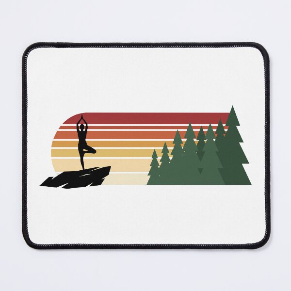 Item preview, Retro Yoga Tree Pose Silhouette Mountain Vintage Sunset Art designed and sold by pattman.