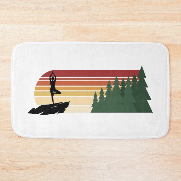 Item preview, Retro Yoga Tree Pose Silhouette Mountain Vintage Sunset Art designed and sold by pattman.