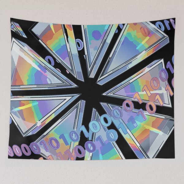 Item preview, Adversarial Holographic Glitch Flower | Rainbow AI Bloom Art designed and sold by Uglyandcute.